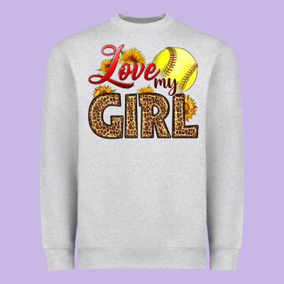 Love My Girl Softball Heavyweight Sweatshirt Designed By Lillyallendesigns