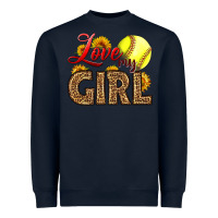 Navy Love My Girl Softball Heavyweight Sweatshirt - LillyAllenDesigns