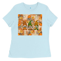 Baby Blue Fall with Gnomes Ladies Tee - texasbilliewilder