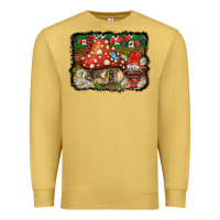 Antique Gold welcome ladybug gnome background Premium Sweatshirt - BarkalooDesign