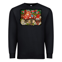 Black welcome ladybug gnome background Premium Sweatshirt - BarkalooDesign