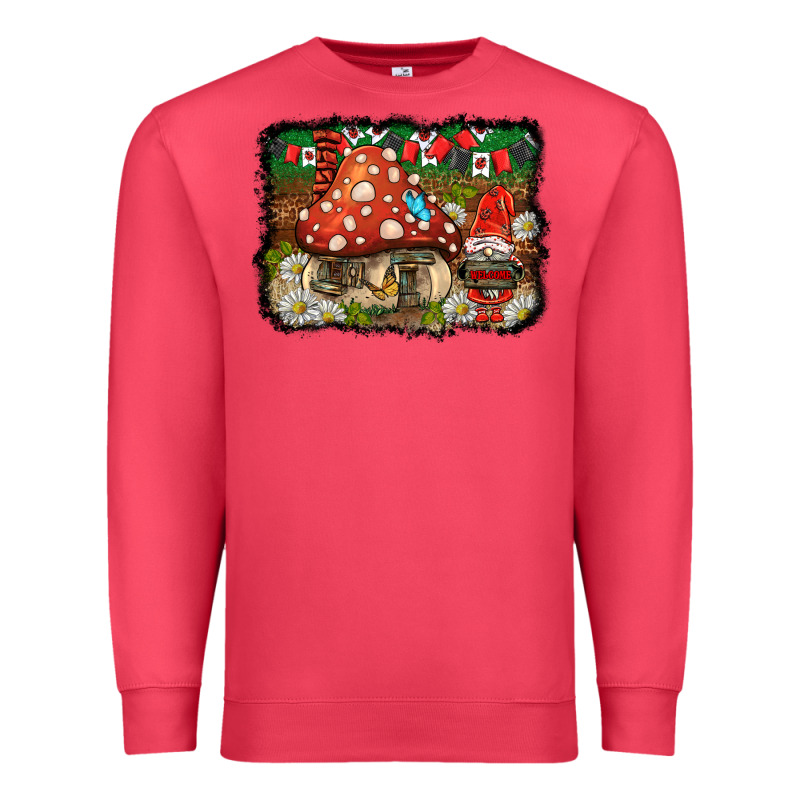 Welcome Ladybug Gnome Background Premium Sweatshirt by BarkalooDesign | Teevron