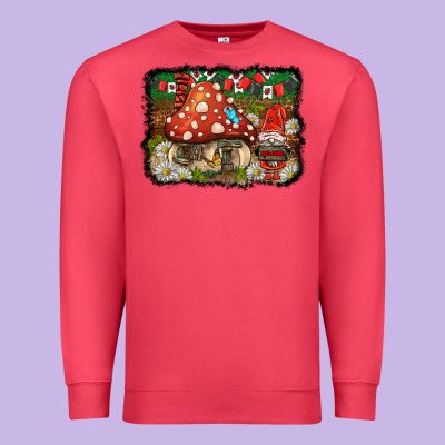 Welcome Ladybug Gnome Background Premium Sweatshirt Designed By Barkaloodesign