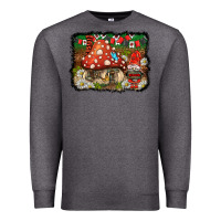 Charcoal Heather welcome ladybug gnome background Premium Sweatshirt - BarkalooDesign