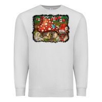 Dove Grey welcome ladybug gnome background Premium Sweatshirt - BarkalooDesign