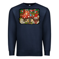Navy welcome ladybug gnome background Premium Sweatshirt - BarkalooDesign
