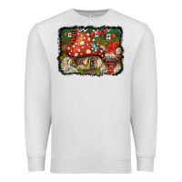 Oatmeal Heather welcome ladybug gnome background Premium Sweatshirt - BarkalooDesign