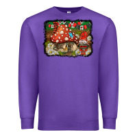 Purple welcome ladybug gnome background Premium Sweatshirt - BarkalooDesign