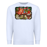 White welcome ladybug gnome background Premium Sweatshirt - BarkalooDesign