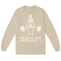 Mushroom deadlift funny halloween skeleton weight lifting workout Long Sleeve Tee - longCreatives