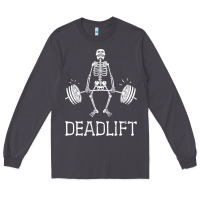 Smoke deadlift funny halloween skeleton weight lifting workout Long Sleeve Tee - longCreatives