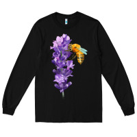 Black honey bee with lavender fa element Long Sleeve Tee - FaDigitalArtStudio