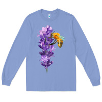 Colony Blue honey bee with lavender fa element Long Sleeve Tee - FaDigitalArtStudio