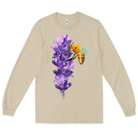 Mushroom honey bee with lavender fa element Long Sleeve Tee - FaDigitalArtStudio