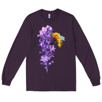 Plum honey bee with lavender fa element Long Sleeve Tee - FaDigitalArtStudio