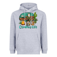 Heather Grey camping life caravan and gnome Heavyweight Hoodie - BarkalooDesign