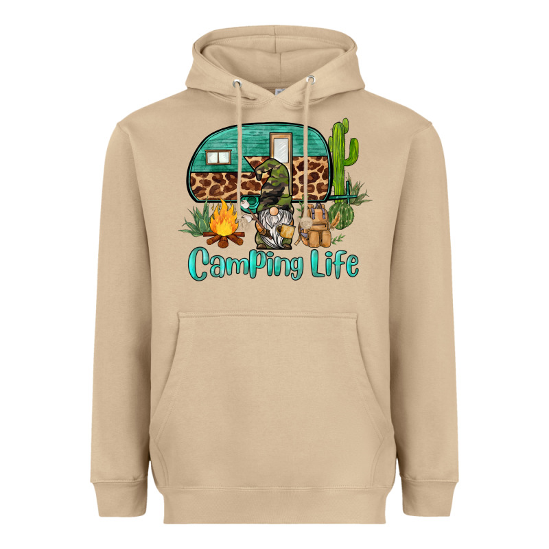 Camping Life Caravan And Gnome Heavyweight Hoodie by BarkalooDesign | Teevron