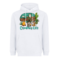 White camping life caravan and gnome Heavyweight Hoodie - BarkalooDesign