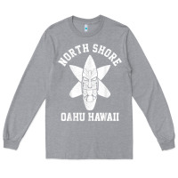 Heather Grey Oahu Hawaii North Shore Surf Beach Surfing Surfer Gift Long Sleeve Tee - longCreatives