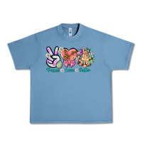 Pebble Blue Peace love Easter Day Urban Heavy Tee - HowdyJamesFarm