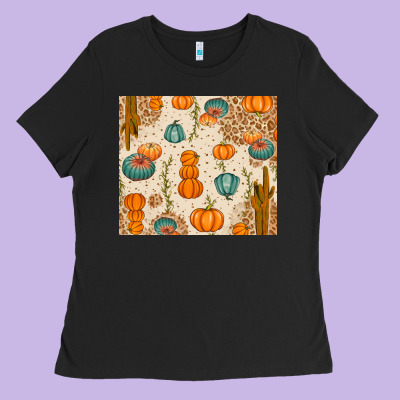 Fall Pumpkins Ladies Tee Designed By Texasbilliewilder
