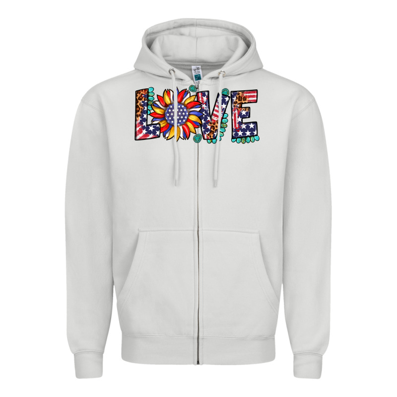 Love Sunflower Usa Flag Leopard Zipper Hoodie by Artiststas | Teevron