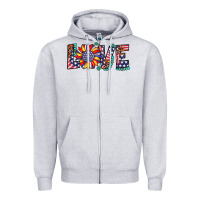 Heather Grey love sunflower usa flag leopard Zipper Hoodie - Artiststas