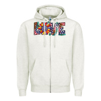 Oatmeal Heather love sunflower usa flag leopard Zipper Hoodie - Artiststas