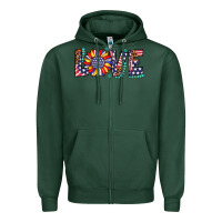 Sports Green love sunflower usa flag leopard Zipper Hoodie - Artiststas