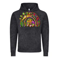 Vintage Black mardi gras rainbow Vintage Hoodie - OliviaCreatesArt