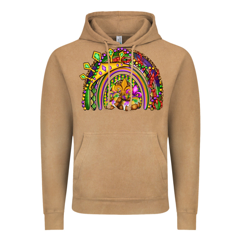 Mardi Gras Rainbow Vintage Hoodie by OliviaCreatesArt | Teevron