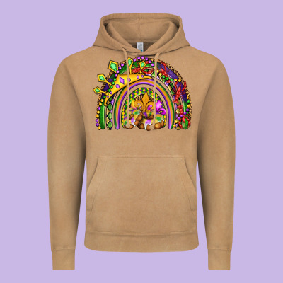 Mardi Gras Rainbow Vintage Hoodie Designed By Oliviacreatesart