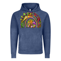Vintage Denim mardi gras rainbow Vintage Hoodie - OliviaCreatesArt