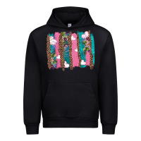 Black v.d turquoise leopard and flowers  brushstrokes Urban Hoodie - AdoDesignShop