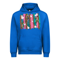 Cobalt v.d turquoise leopard and flowers  brushstrokes Urban Hoodie - AdoDesignShop