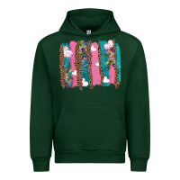 Forest Green v.d turquoise leopard and flowers  brushstrokes Urban Hoodie - AdoDesignShop