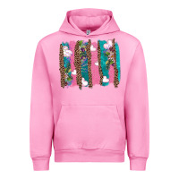 Fuchsia Pink v.d turquoise leopard and flowers  brushstrokes Urban Hoodie - AdoDesignShop