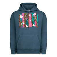 Pigment Midnight Navy v.d turquoise leopard and flowers  brushstrokes Urban Hoodie - AdoDesignShop