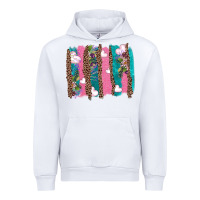 White v.d turquoise leopard and flowers  brushstrokes Urban Hoodie - AdoDesignShop