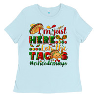 Baby Blue I'm just here for the tacos #cincodemayo Ladies Tee - NancyCooperArtShop