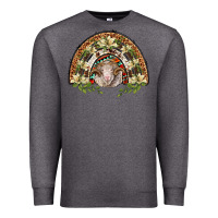 Charcoal Heather merino wool ram lily rainbow Premium Sweatshirt - BarkalooDesign