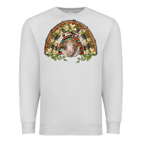 Dove Grey merino wool ram lily rainbow Premium Sweatshirt - BarkalooDesign