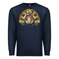 Navy merino wool ram lily rainbow Premium Sweatshirt - BarkalooDesign