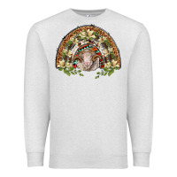 Oatmeal Heather merino wool ram lily rainbow Premium Sweatshirt - BarkalooDesign