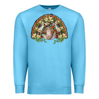 Ocean Blue merino wool ram lily rainbow Premium Sweatshirt - BarkalooDesign