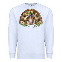 White merino wool ram lily rainbow Premium Sweatshirt - BarkalooDesign