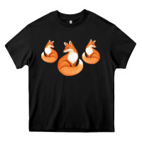 Black Three Little Foxes IN Fox Family I Gift Heavy Core Tee - Bettercallsaul