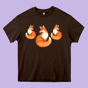 Three Little Foxes In Fox Family I Gift Heavy Core Tee Designed By Bettercallsaul