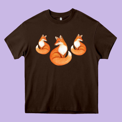 Three Little Foxes In Fox Family I Gift Heavy Core Tee Designed By Bettercallsaul