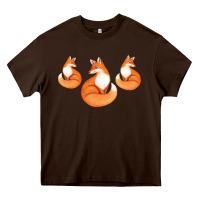 Chocolate Brown Three Little Foxes IN Fox Family I Gift Heavy Core Tee - Bettercallsaul